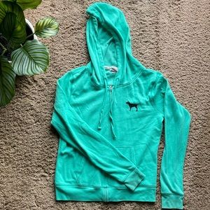 Pink Brand Turquoise Zip-up Hoodie Size M